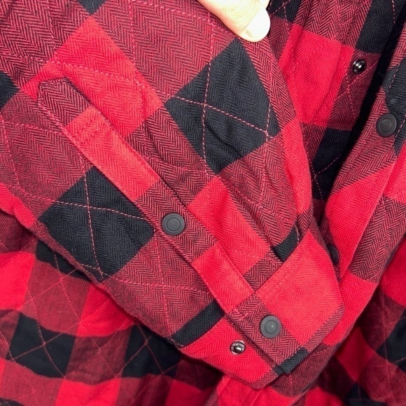 George Jacket Fleece Lined Long Sleeve Buffalo Check Plaid Winter Jacket - Picture 8 of 11